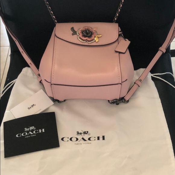 coach tea rose backpack